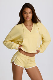 Oh Polly Knitwear Hoodie Lemon Coton Col V Poche