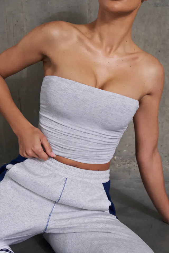 Oh Polly Ability top bandeau côtelé gris chiné S