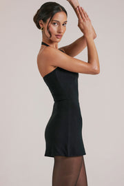 Oh Polly Tula jupe ultra mini noire bodycon fendue