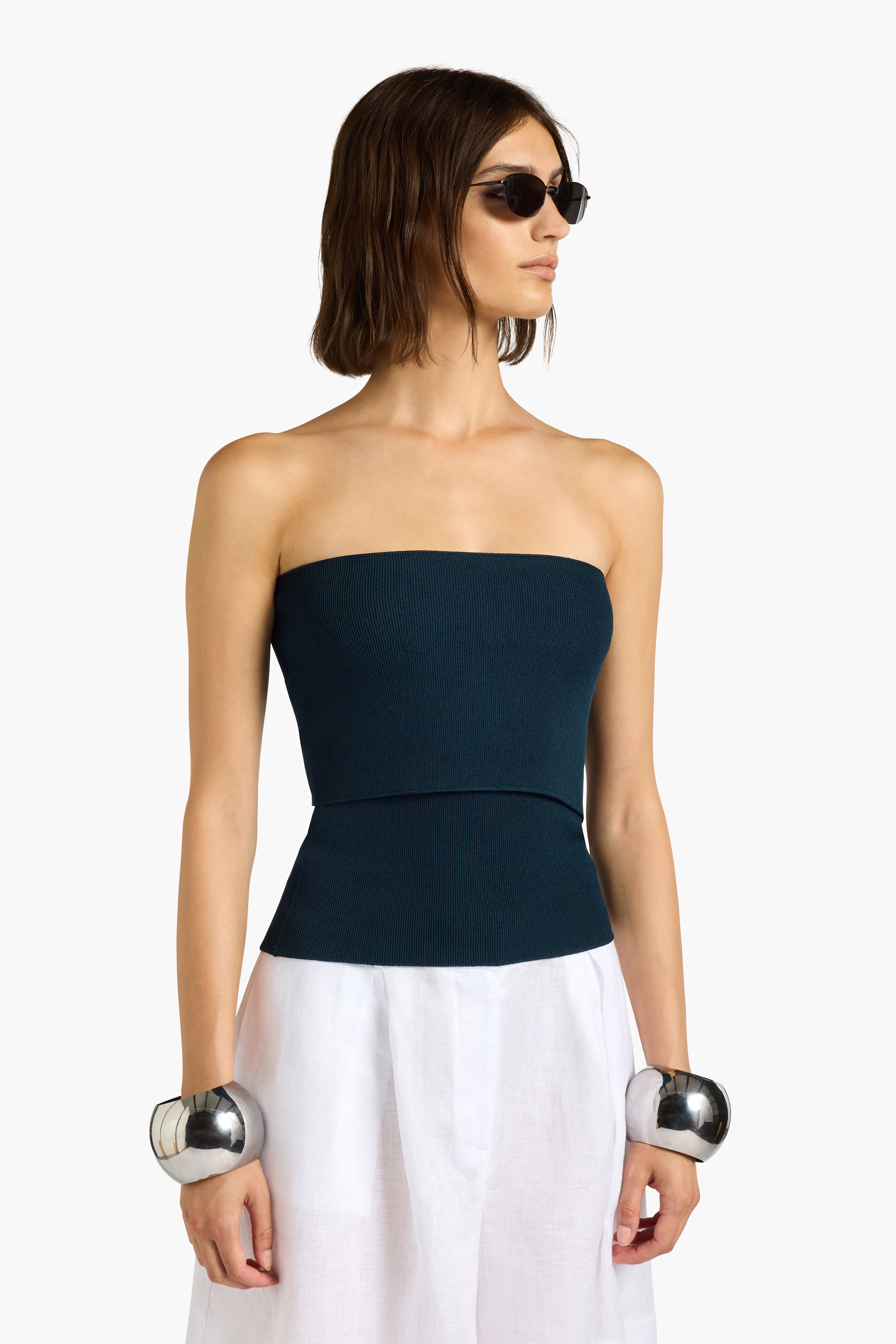 Liviana Conti Danica Top femme bleu XS viscose stretch