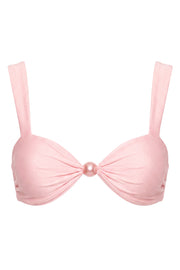 Oh Polly Swim Mana Bikini Top haut bikini rose clair perles