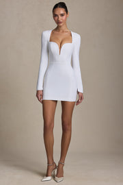 Oh Polly Adelia 12556 robe bodycon blanc cœur mini