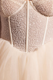 Oh Polly Calliope 6980 Mini Robe Tulle Ivoire Perlée
