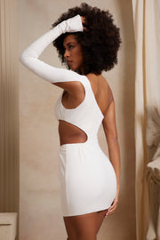 Oh Polly Anoushka 5938 robe mini ivoire une manche cut out