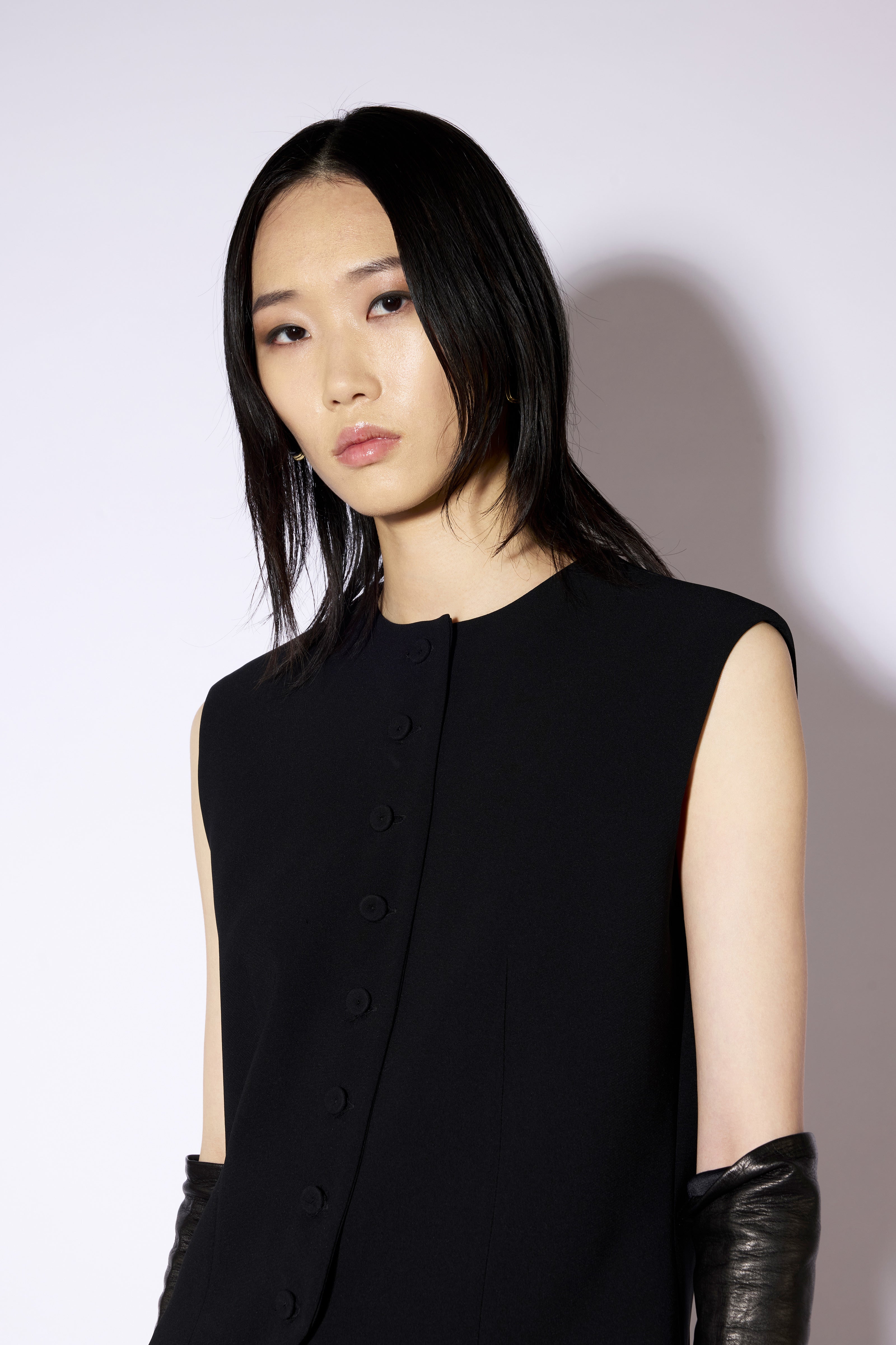 Liviana Conti Bart gilet tailleur noir crêpe taille 40