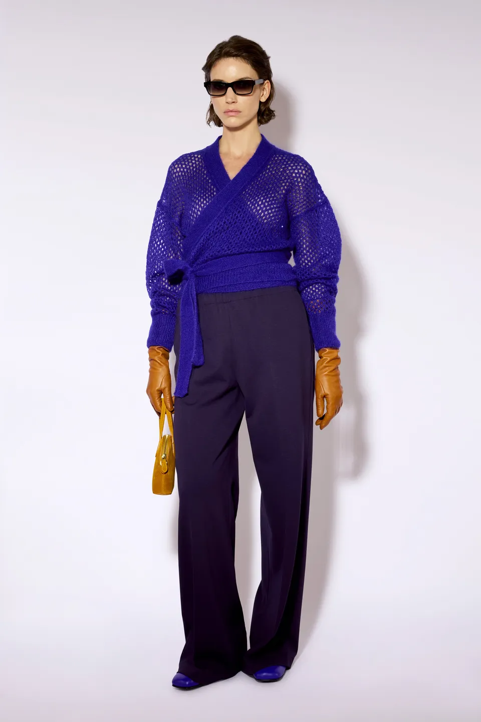 Liviana Conti Loelia cardigan mohair bleuet paillettes
