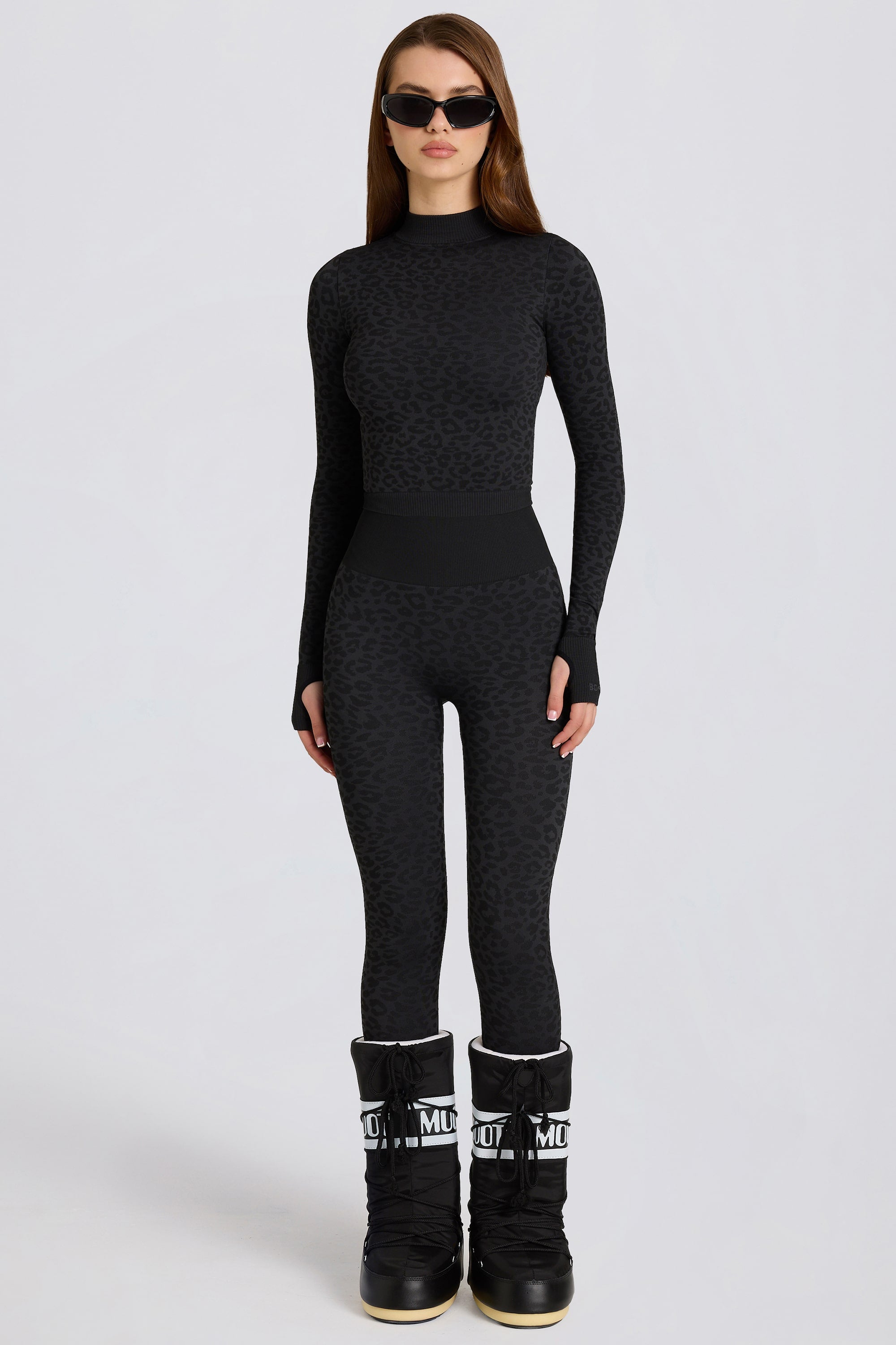 Oh Polly legging thermique léopard noir taille haute
