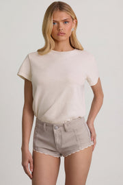 Oh Polly Shorts Lanori short jean écru dentelle
