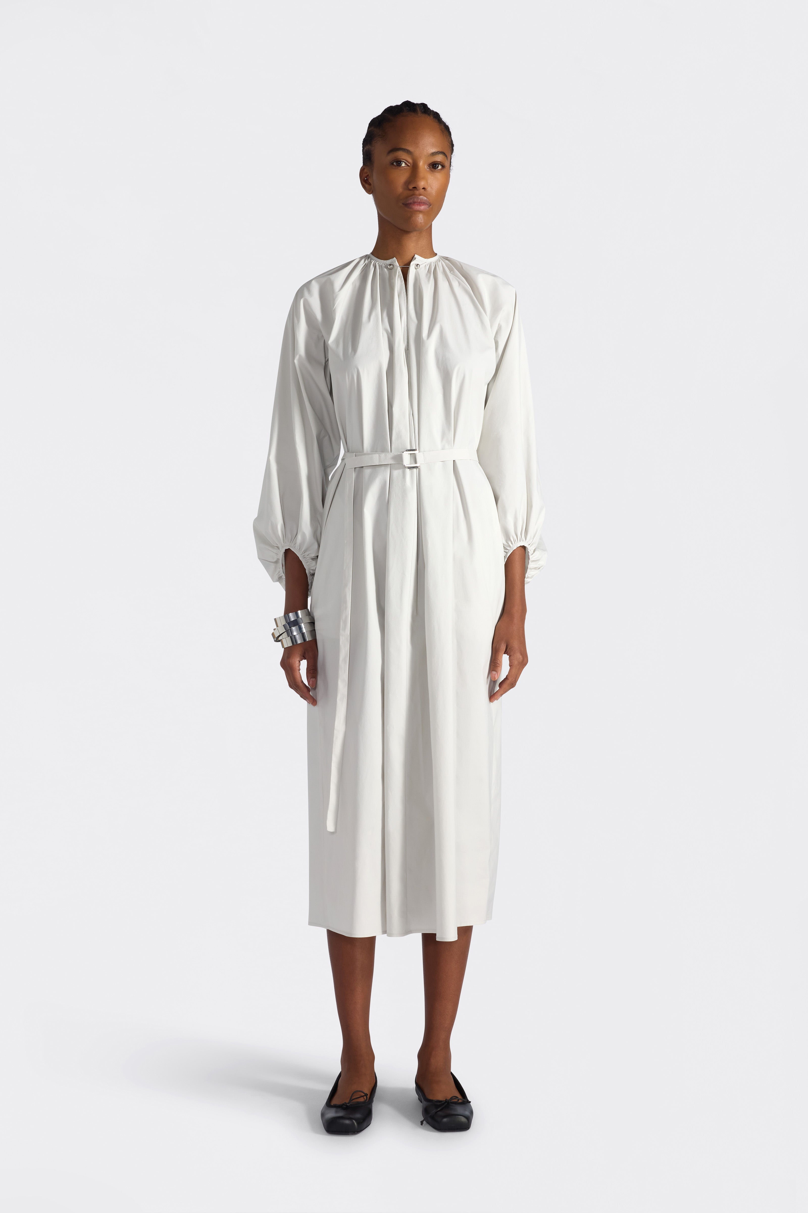 Liviana Conti Meadow robe midi popeline lune