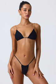Oh Polly Swim NS0707 bas bikini tanga noir taille haute