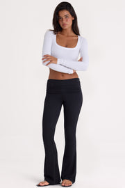 Oh Polly Tops BT2478 Top Crop Blanc Côtelé Modal