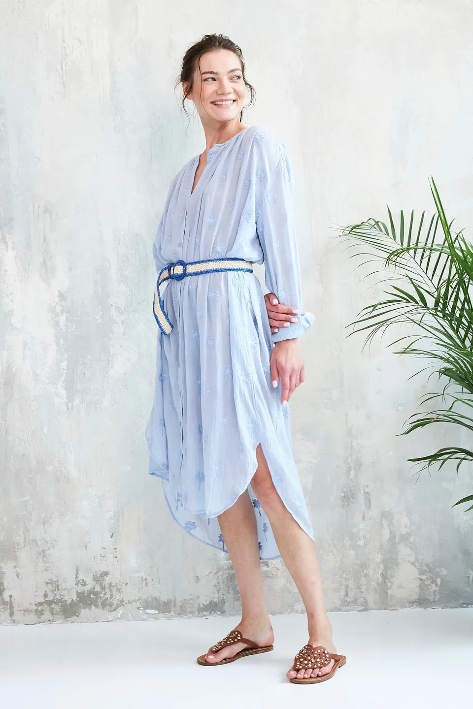 Chicosoleil Lolla robe bleue Bluish 100% coton