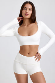 Oh Polly Calla 8693 crop top blanc dentelle modal