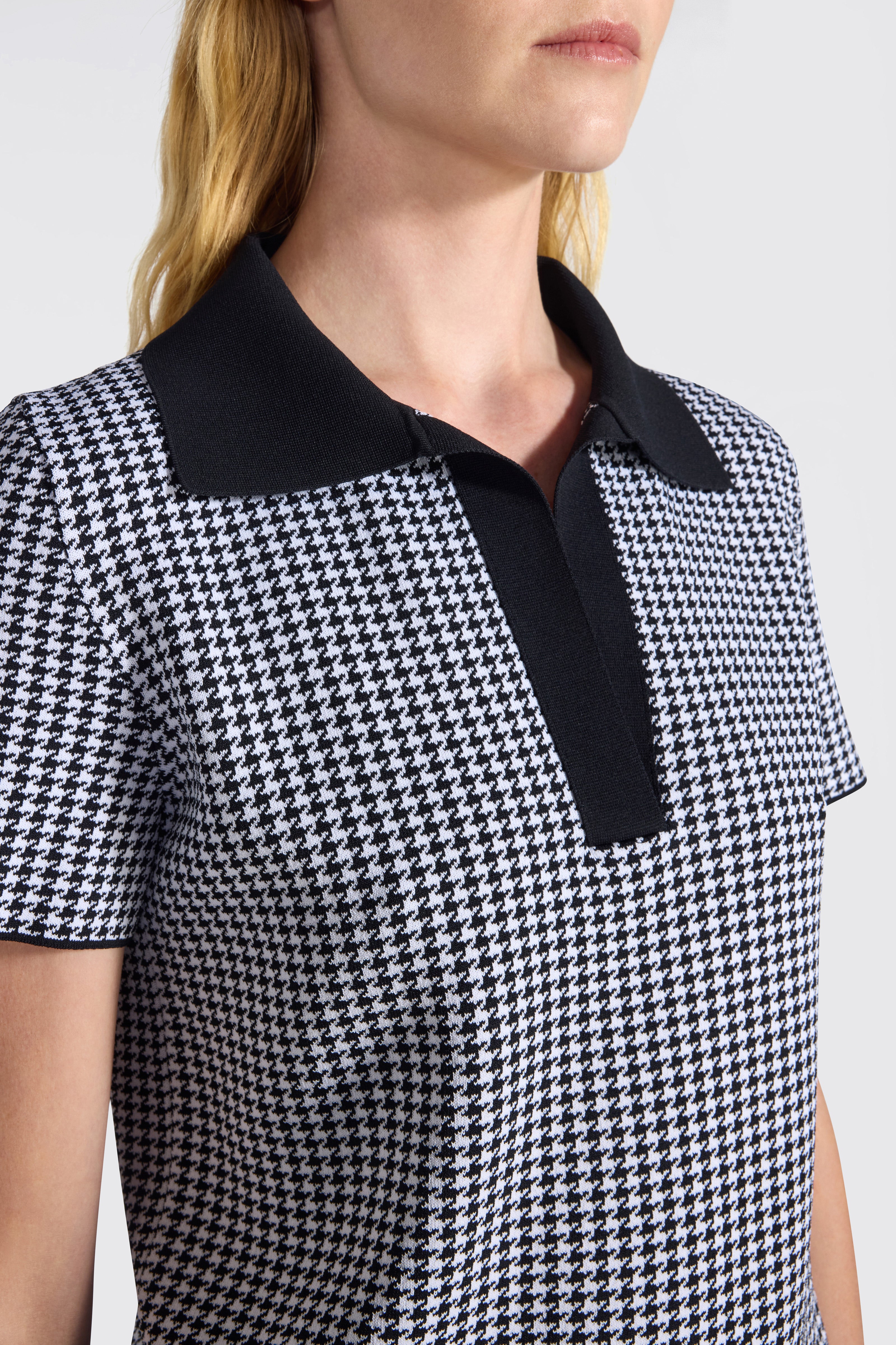 Liviana Conti Sasha polo pied-de-poule noir viscose