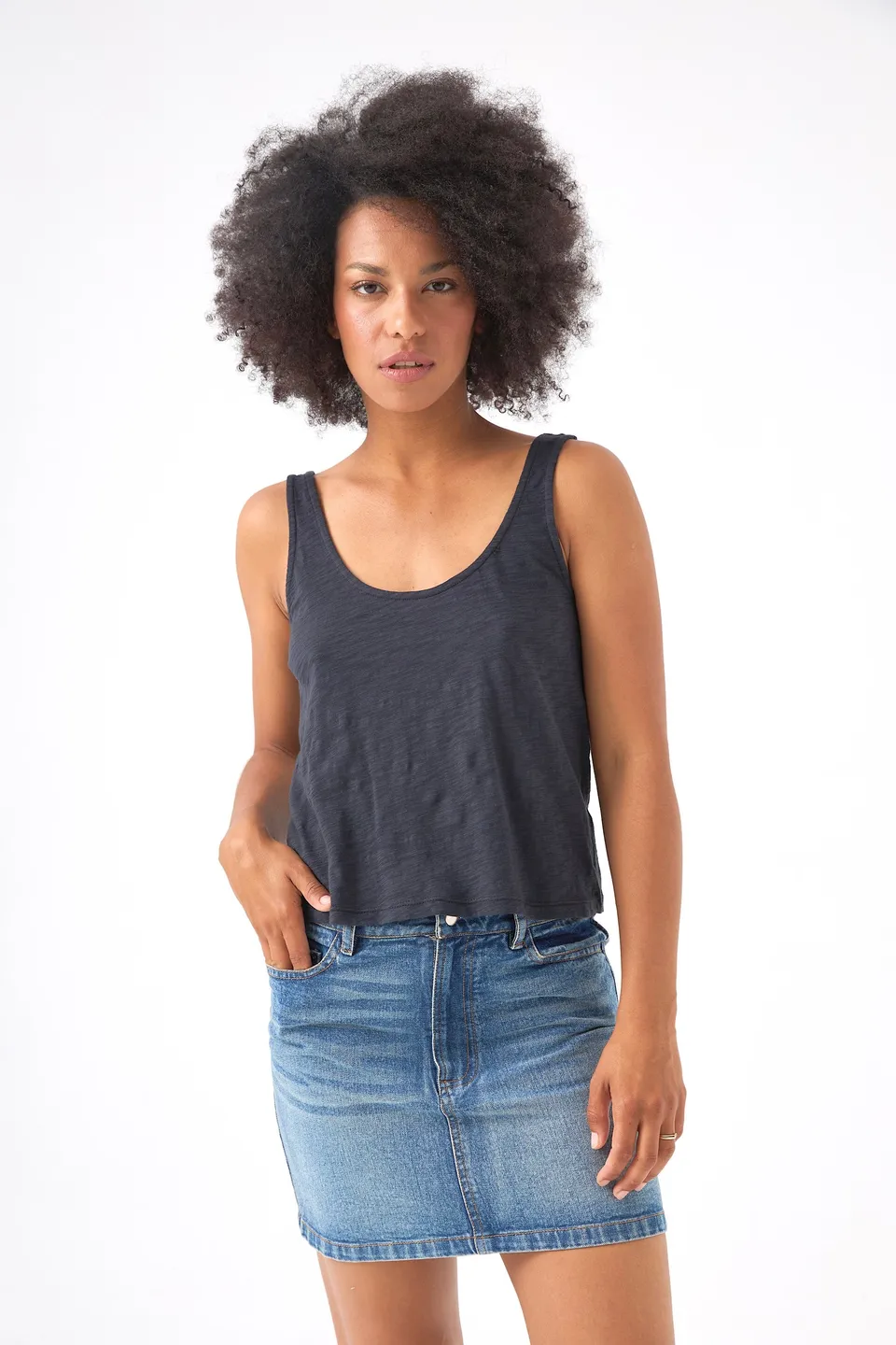 Chicosoleil Daren tee-shirt coton Noir Charcoal