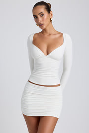 Oh Polly Emry top manches longues blanc modal moulant