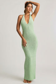 Oh Polly Mirri robe maxi menthe maille bouclé