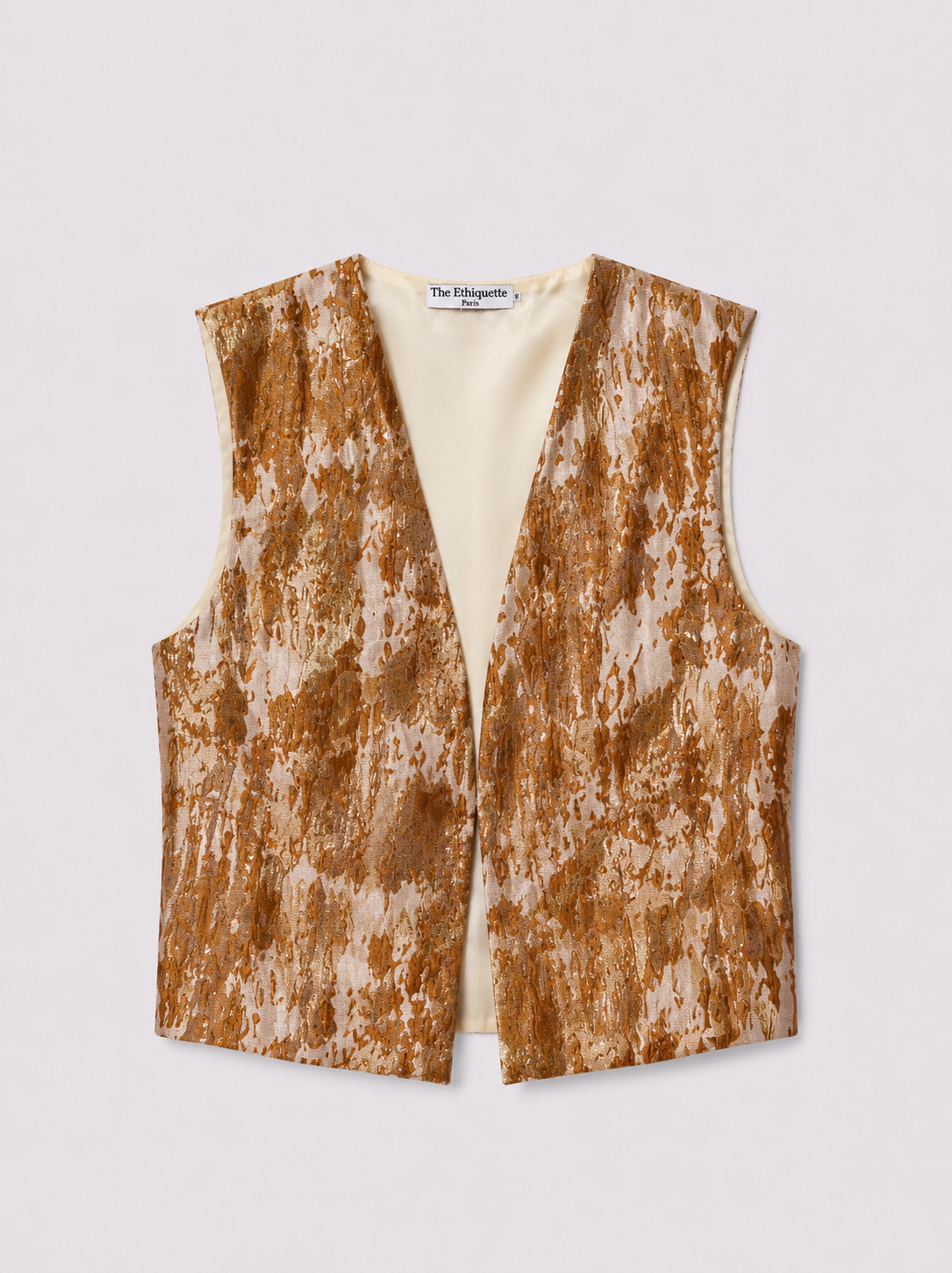 The Ethiquette Vestes Comporta Vest Bronze gilet jacquard