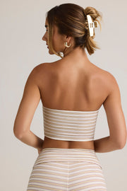 Oh Polly Verna top bandeau crop rayé rose jaune modal