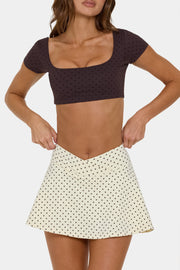 Bo+Tee Soft Active crop top marron Choc Chip manches