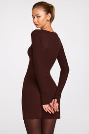 Oh Polly Caris Mini Robe Marron Dentelle Modal