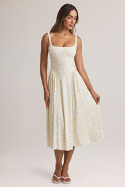 Oh Polly Aireen robe midaxi floral col carré