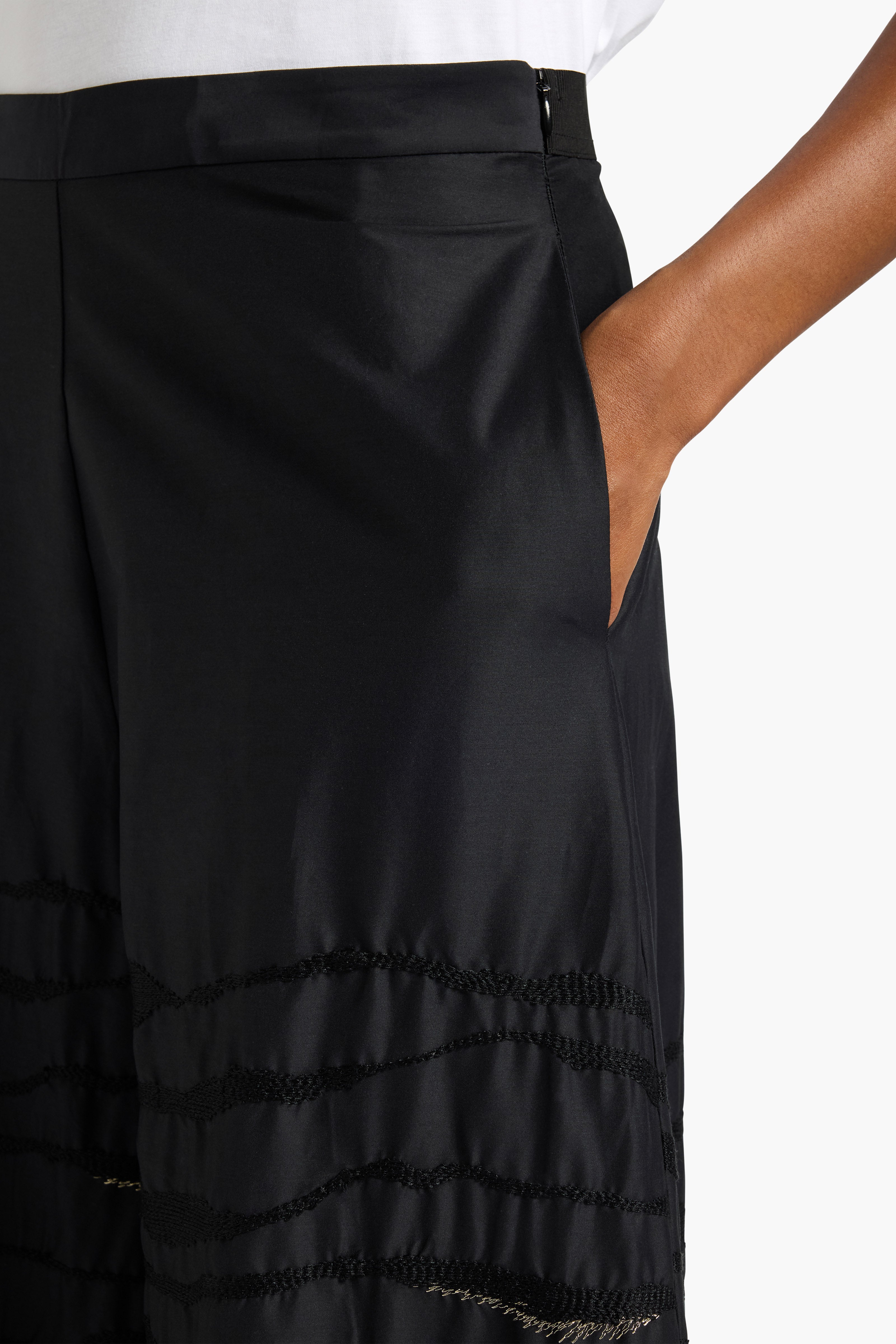 Liviana Conti Ilaria pantalon palazzo noir or taille 40