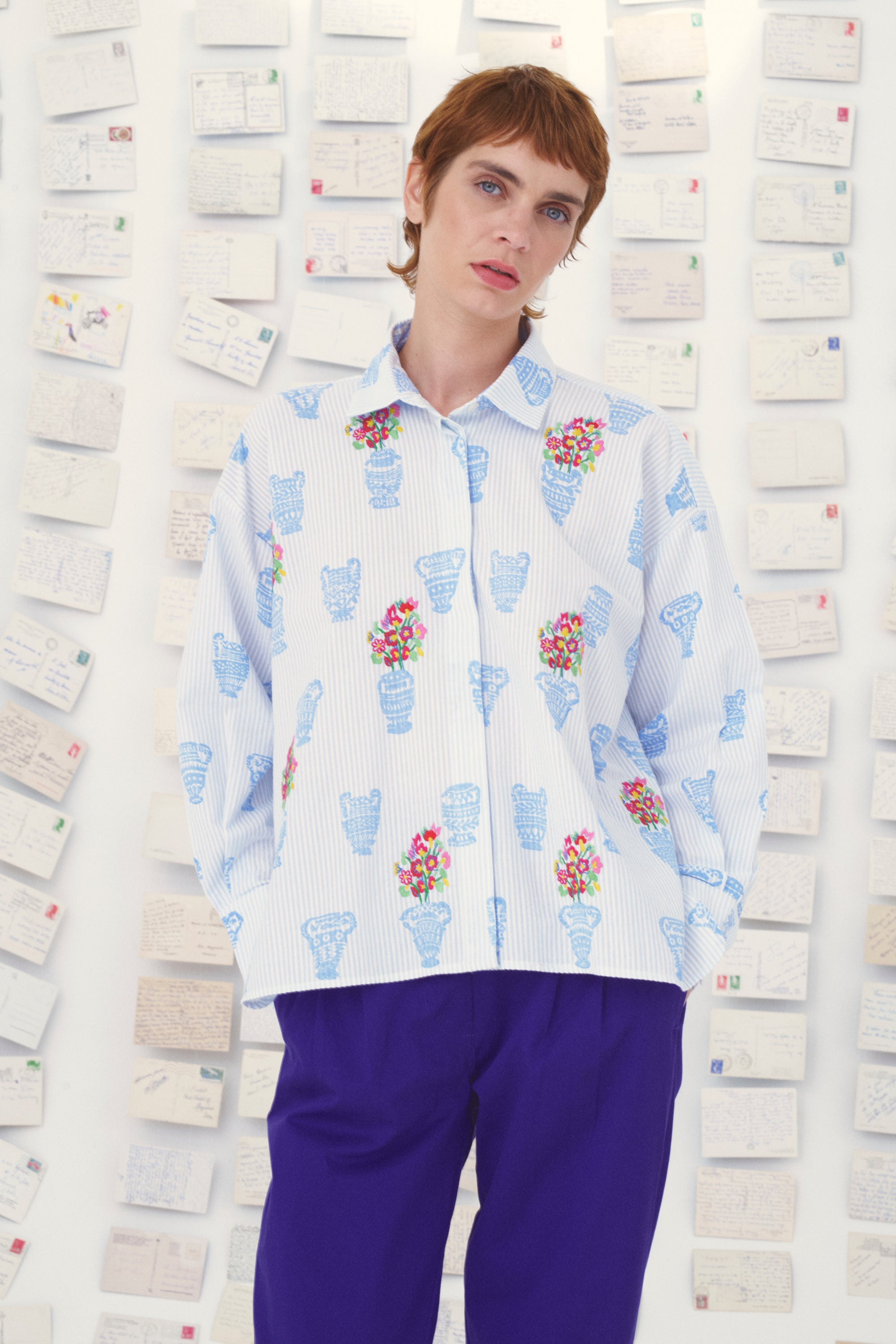 MII Mii en carte postale chemise Greta Les Cyclades coton