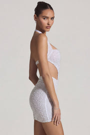 Oh Polly Embellished Robe Lucia Blanche Mini Perles