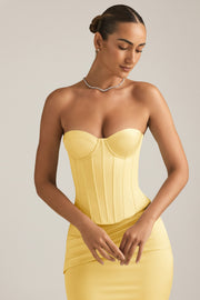 Oh Polly Araminta 11361 Top Corset Satin Jaune Pastel