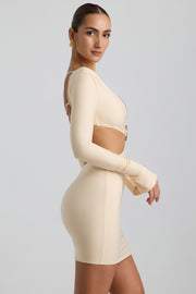 Oh Polly Wyetta robe mini crème cut-out décolleté