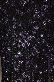 Oh Polly Embellished jupe maxi noire violette sequins fente