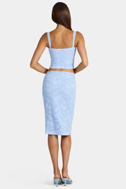 Oh Polly Ana 16577 jupe midi dentelle bleu