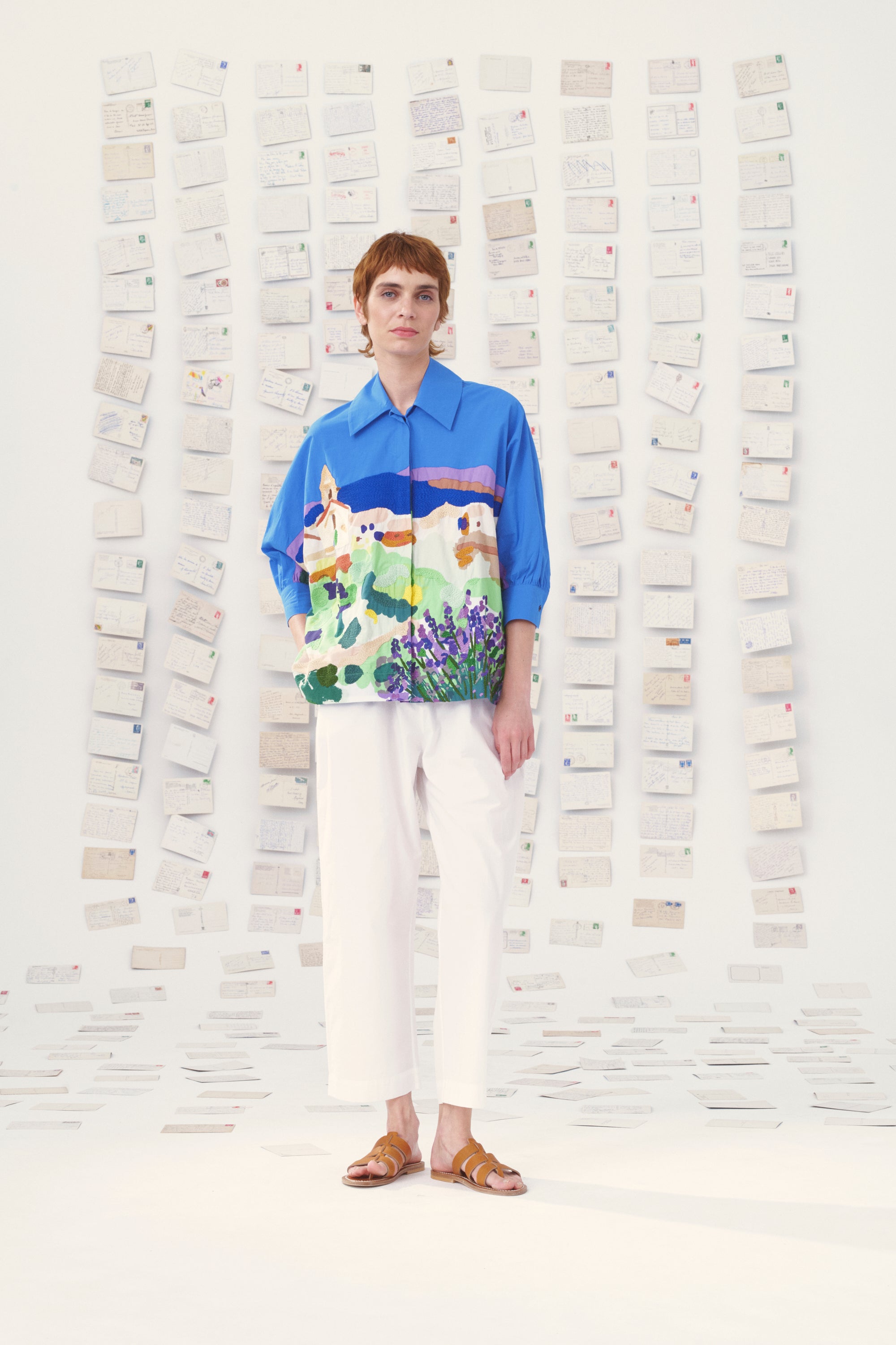 MII Carte postale Kika pantalon femme popeline coton uni