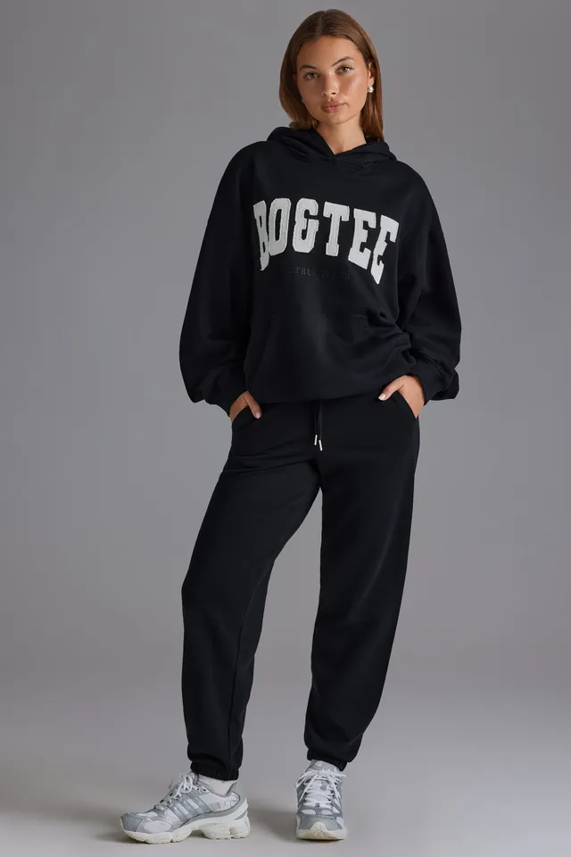 Oh Polly Jogging Noir Coton Taille Haute 100% Coton