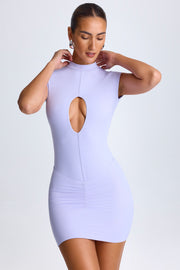 Oh Polly Morgana mini jupe lilas ruchée bodycon