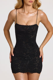 Oh Polly Vaeda mini robe dentelle noire festons