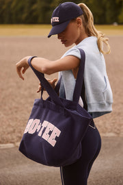 Bo+Tee tote bag cabas toile bleu marine coton zippé