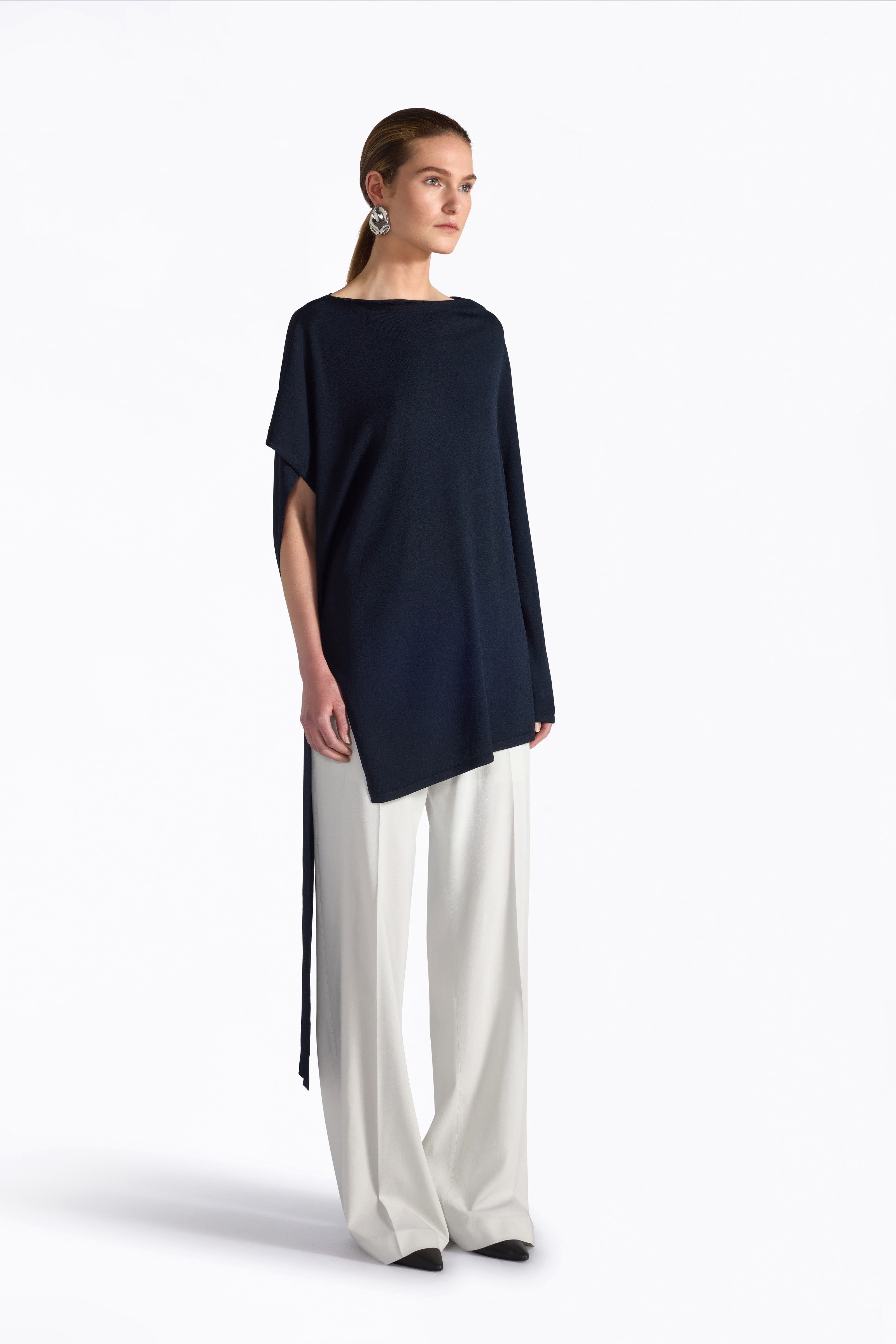 Liviana Conti Elea pull asymétrique viscose noir