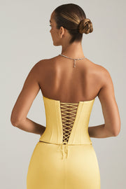 Oh Polly Araminta 11361 Top Corset Satin Jaune Pastel