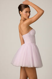 Oh Polly Dottie robe mini corset tulle lilas bustier