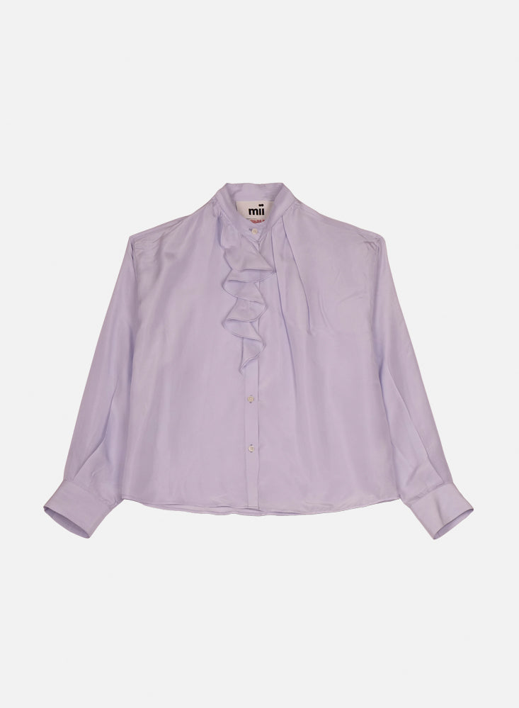 Mii à table Chemise Jabo chemisier soie rose pâle taille M