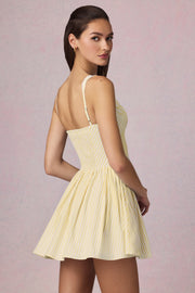 Oh Polly Marissa mini robe jaune rayé noeud coton