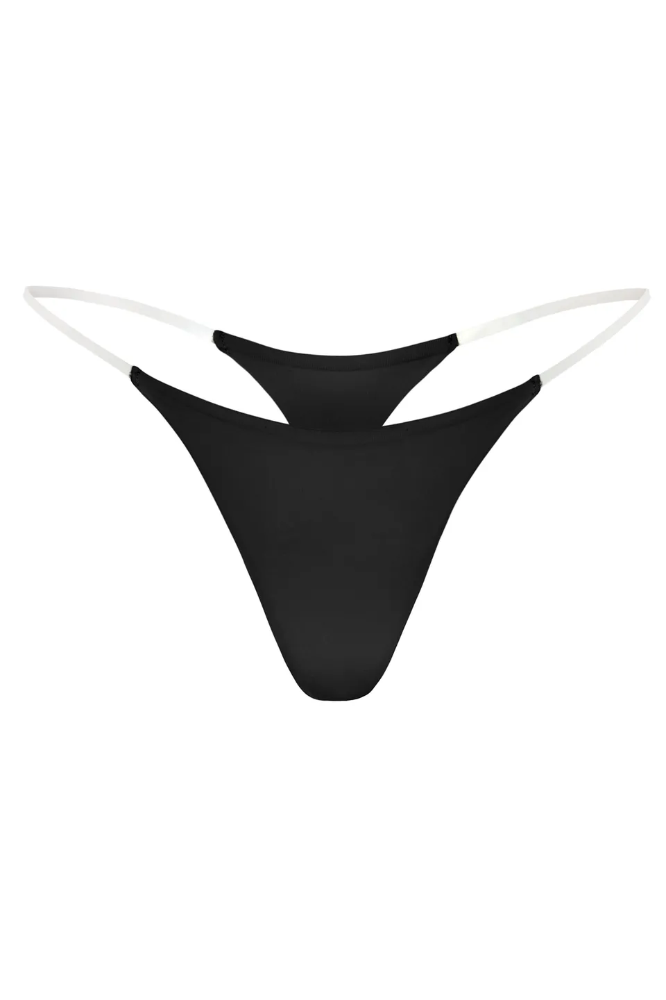 Oh Polly string sans couture bretelle claire noir
