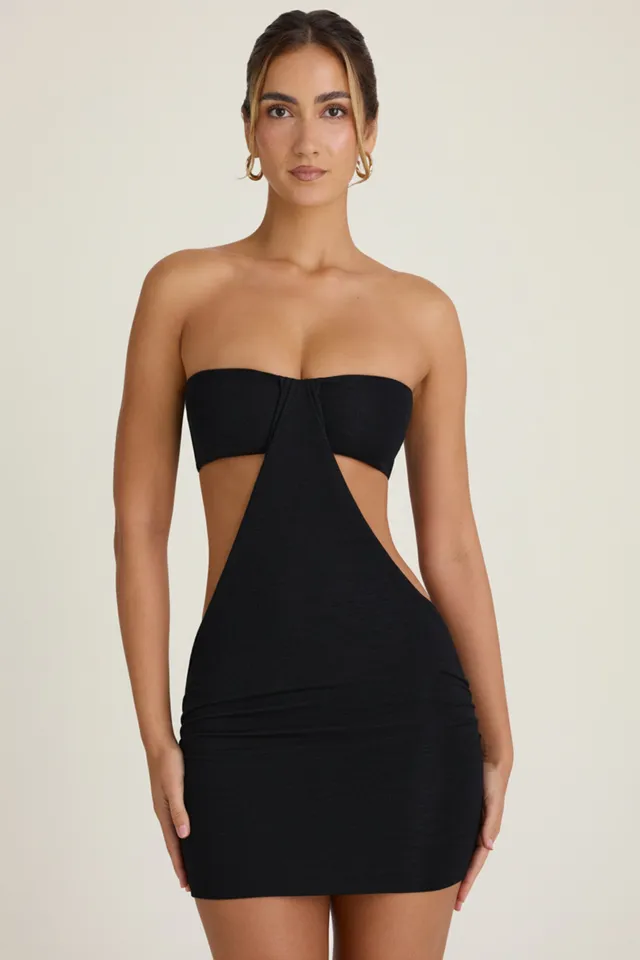 Oh Polly Lilia mini-robe bandeau noire cut-out 59,5 cm