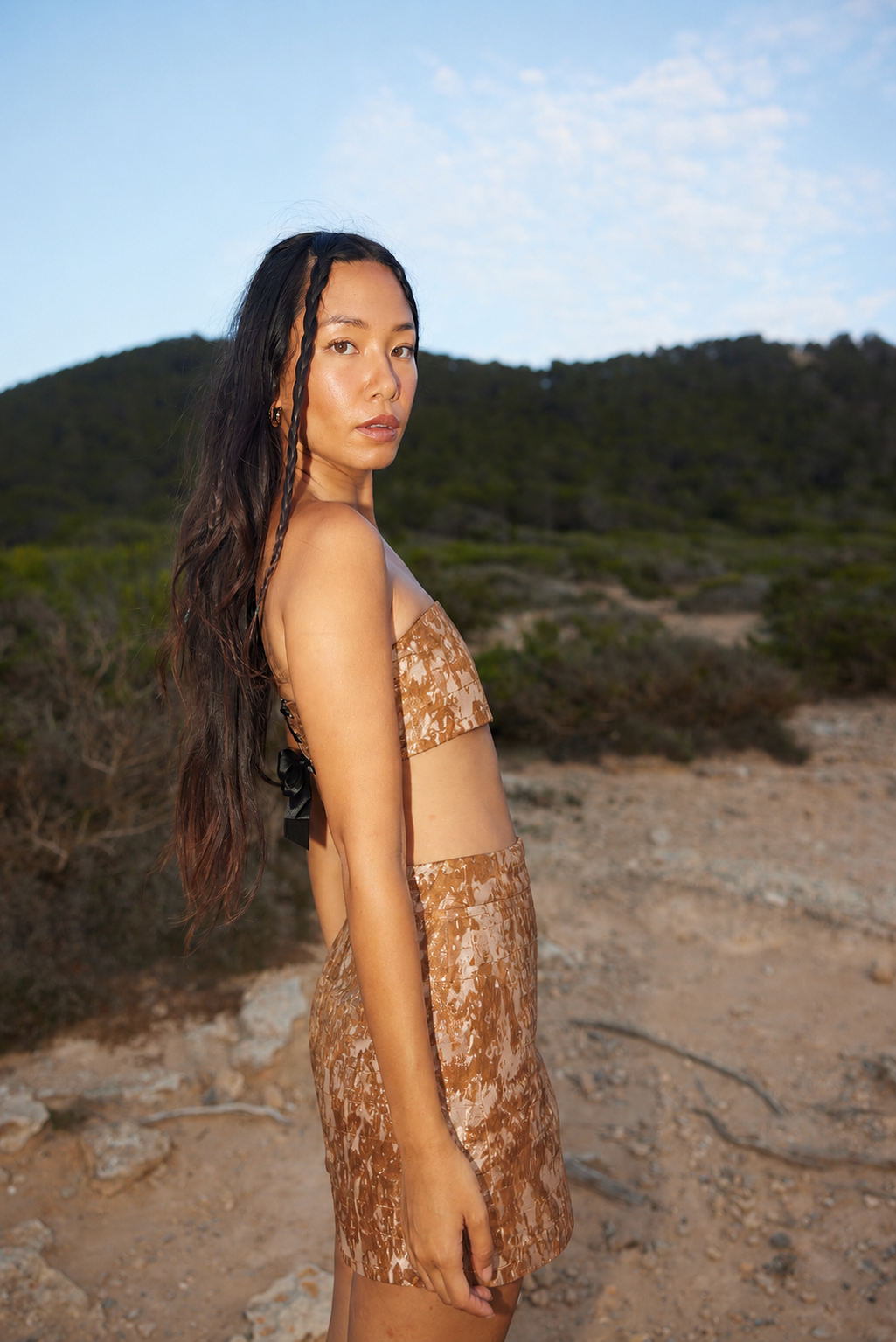 The Ethiquette Angie Mini bustier jacquard bronze XS