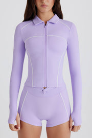 Oh Polly Bo+Tee Veste Zippée Lilas Soft Active Stretch