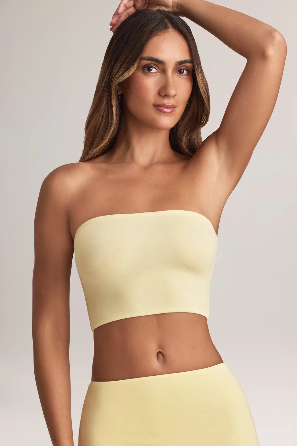 Oh Polly Verna Top Bandeau Crop Jaune Citron Modal