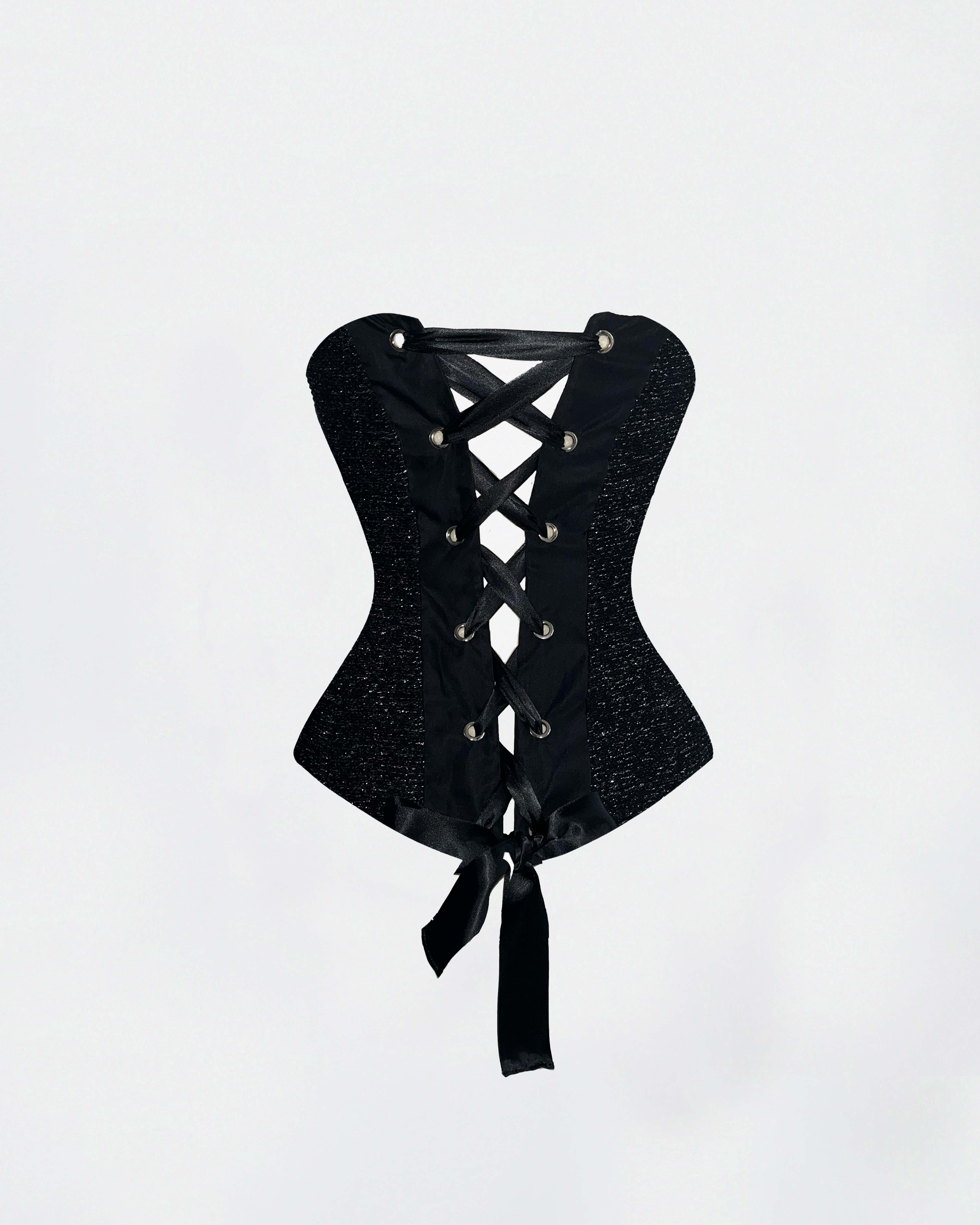The Ethiquette Celeste bustier tweed laçage long