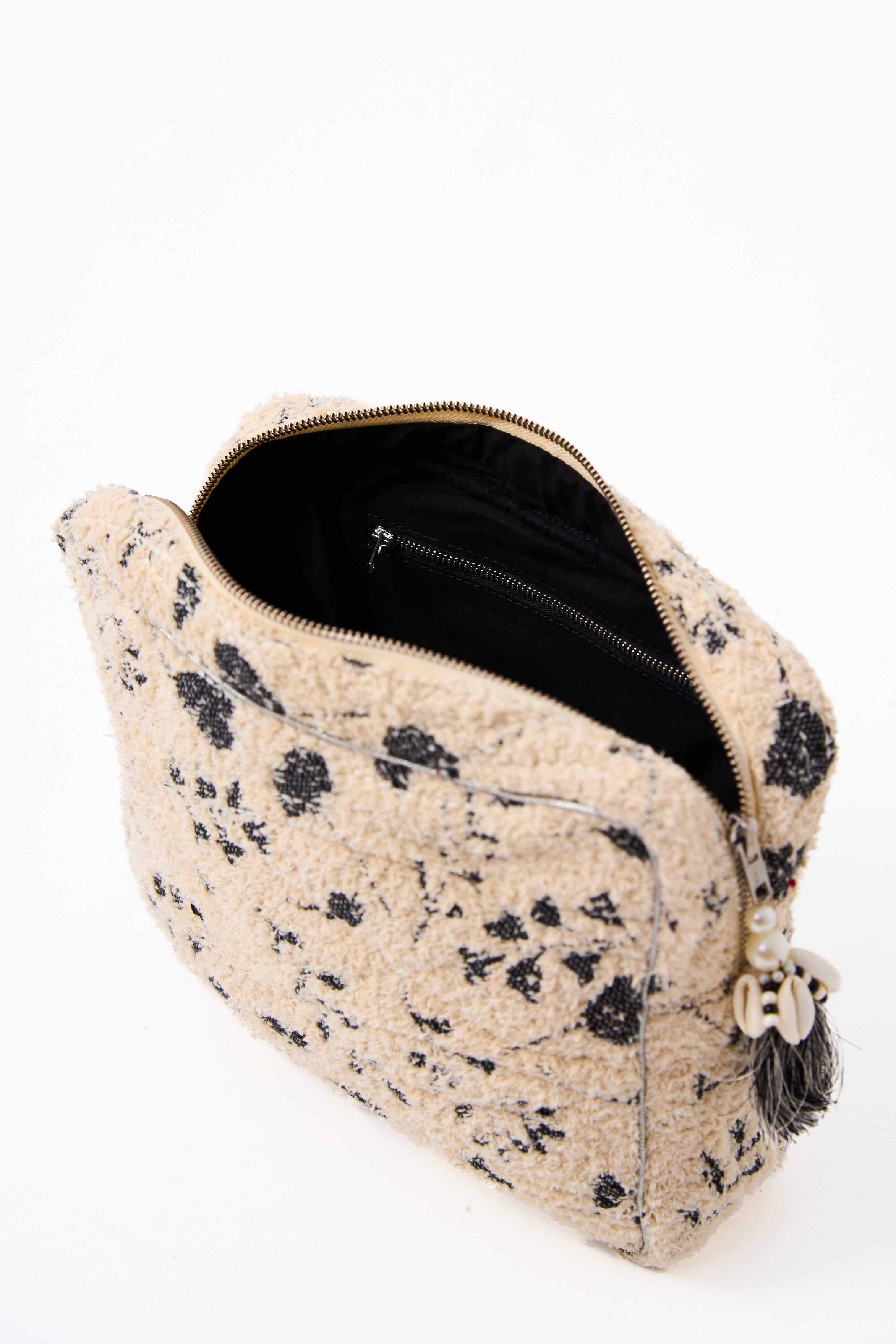 Chicosoleil Ami pochette matelassée crème fleurs coton